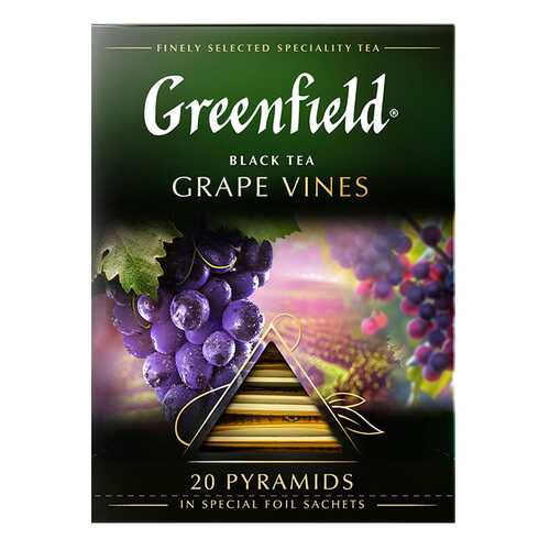 Чай черный в пирамидках Greenfield Grape Vines 20 пакетиков в Роснефть