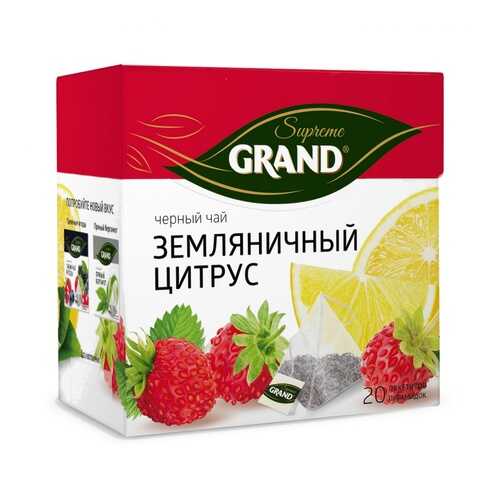 Чай Grand Земляничный Цитрус, черный с добавками, 20 пирамидок в Роснефть