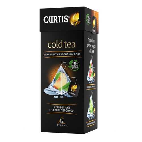 Чай Tea.ru Curtis Cold Tea. Черный чай с белым персиком, чёрный с добавками 12 пирамидок в Роснефть