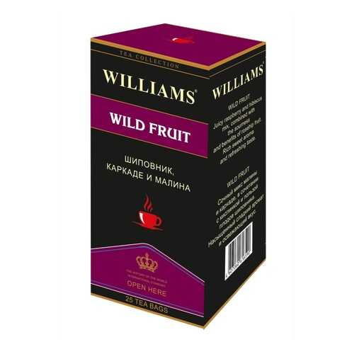 Чай Williams Wild Fruit, шиповник, каркаде, малина, 25 пакетиков в Роснефть