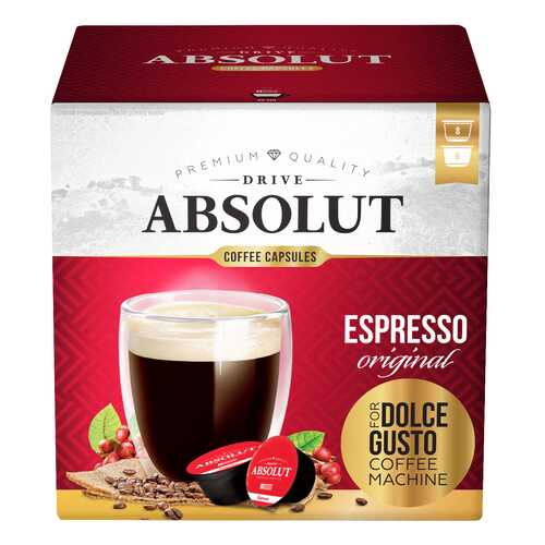 Кофе Absolut Drive Espresso Original в капсулах для кофемашины Dolce Gusto 16 капсул в Роснефть