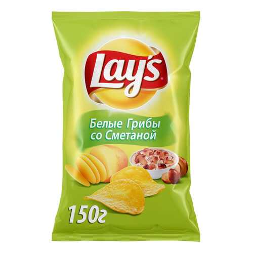 Картофельные чипсы Lays грибы со сметаной 150 г в Роснефть