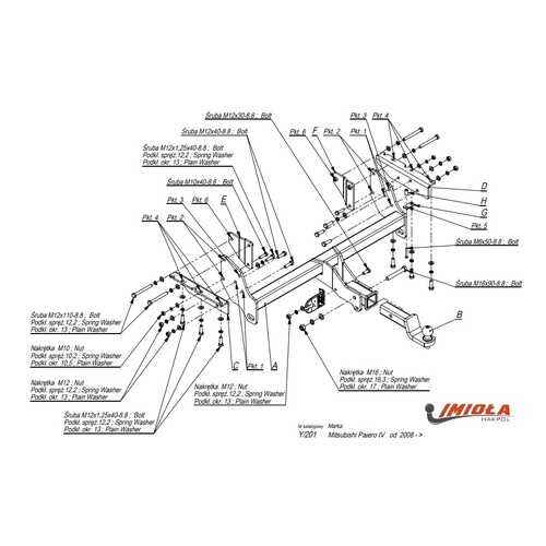 Imiola Фаркоп Mitsubishi Pajero 2008- съемное крепление шара под американский квадрат (с э в Роснефть