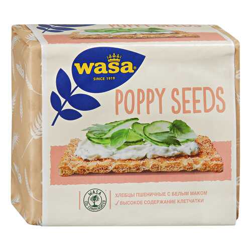 Хлебцы Wasa Poppy Seeds пшеничные с белым маком 240 г в Роснефть