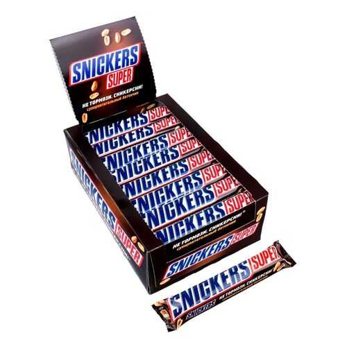 Батончик шоколадный Snickers Super коробка 32 штуки по 95 г в Роснефть