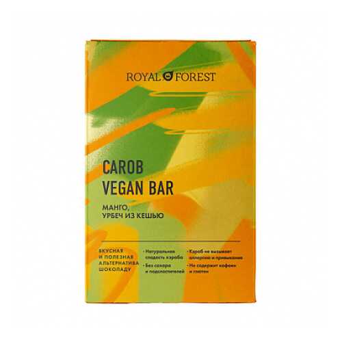 Шоколад Carob Vegan Bar Манго, урбеч из кешью Royal Forest 50 г в Роснефть