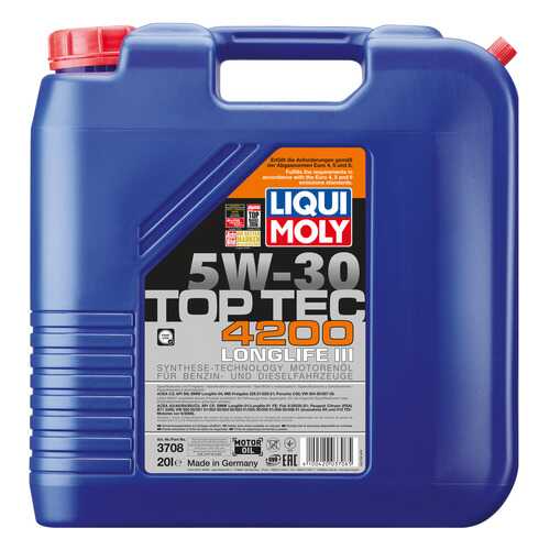 Моторное масло Liqui moly Top Tec 4200 5W-30 20л в Роснефть