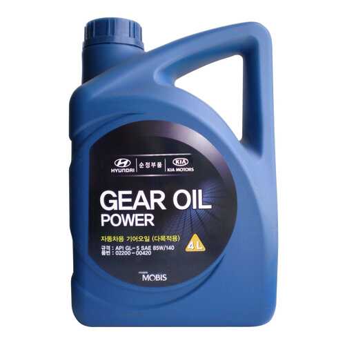 Трансмиссионное масло Hyundai-KIA Gear Oil Power 85w140 4л 0220000420 в Роснефть