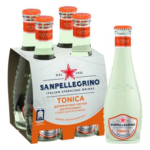 Напиток безалкогольный газированный S.Pellegrino Tonica Citrus, 4 шт по 0,20л в Роснефть